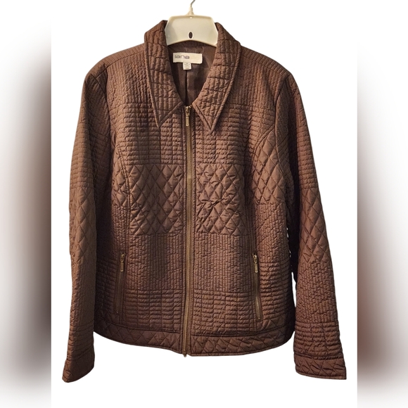 Lanalee Jackets & Blazers - Lanalee Brown Vintage Quilted Full Zip Jacket Size 16 EUC